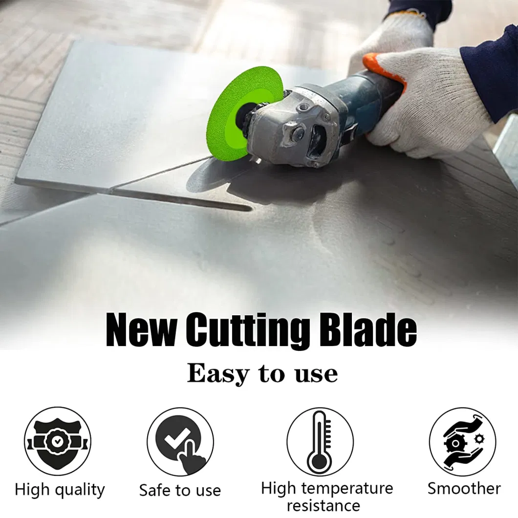 Glass Cutting Disc Ultra-Thin Diamond Saw Blade for Jade Crystal Wine Bottles Ceramic Cutting Floor Tile Polishing Grinding for Angle Grinder 4′ ′